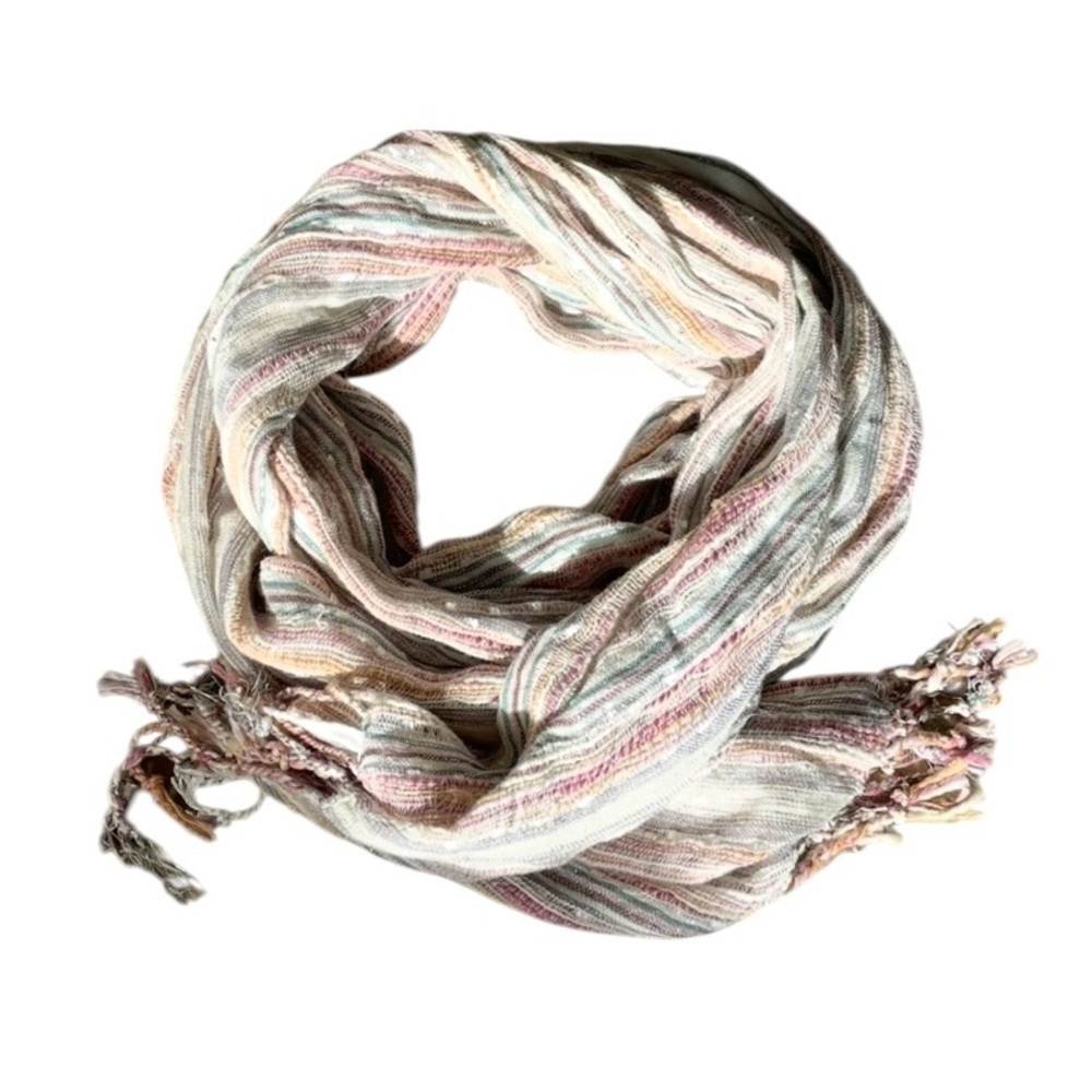 Northern Reflections Cotton Striped Scarf Pastel